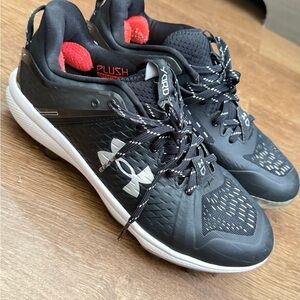 Under Armour Men's Yard Low MT  Size 8 Baseball Cleats Black